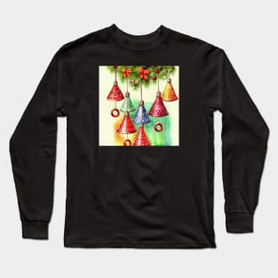 Christmas bells watercolor Long Sleeve T-Shirt